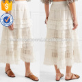 Neueste Design 2019 Tiered Lace White Cotton bestickt Midi Sommer Rock Herstellung Großhandel Mode Frauen Bekleidung (TA0025S)